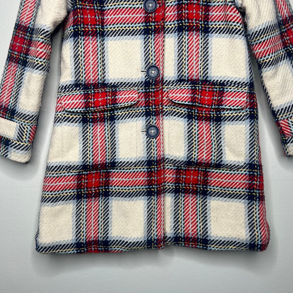 Mini Boden Plaid Kids Coat - Girls 6-7 - Picture 5 of 14